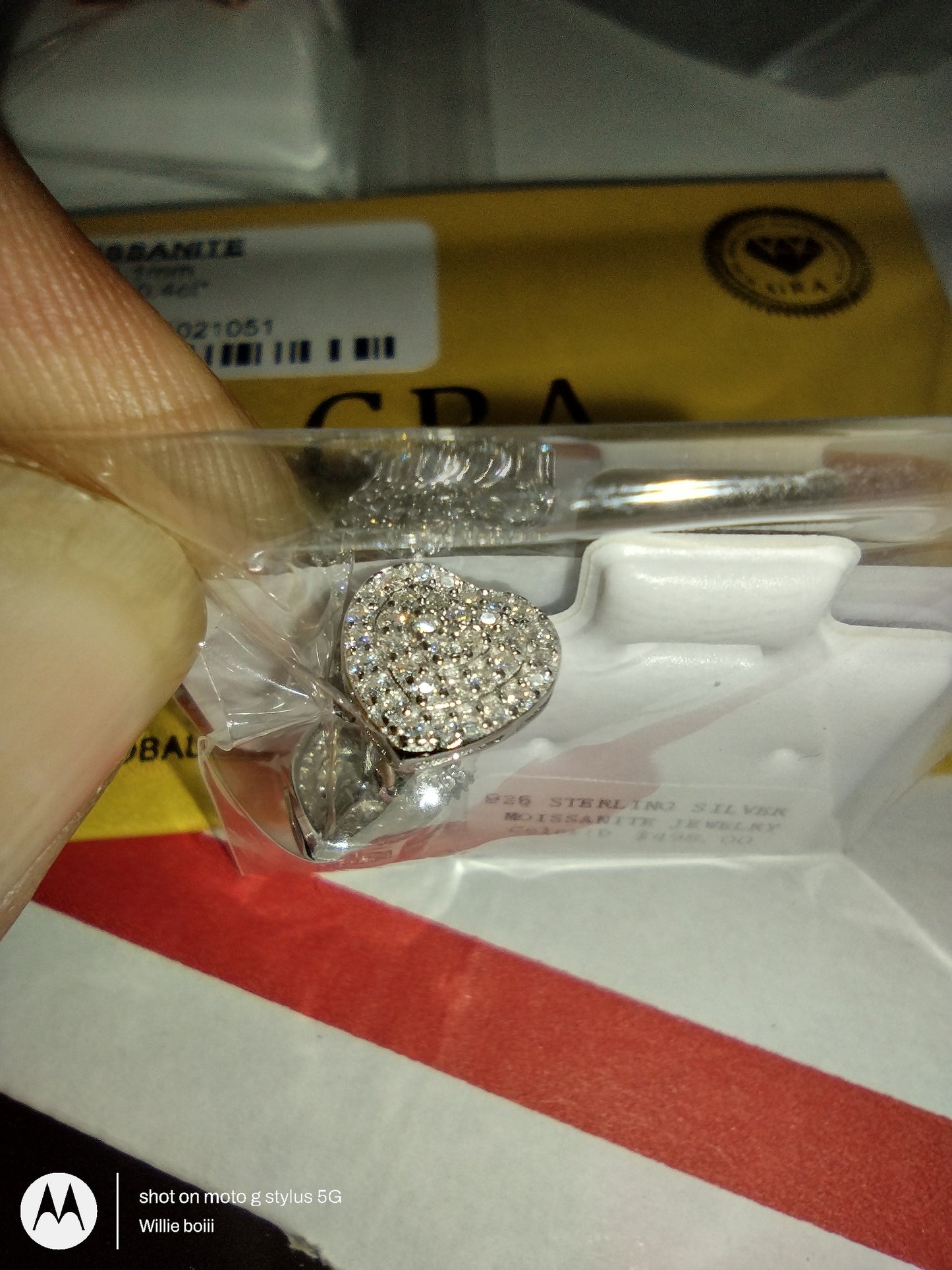 Solid sterling silver heart earrings with GRA certified moissanite!!