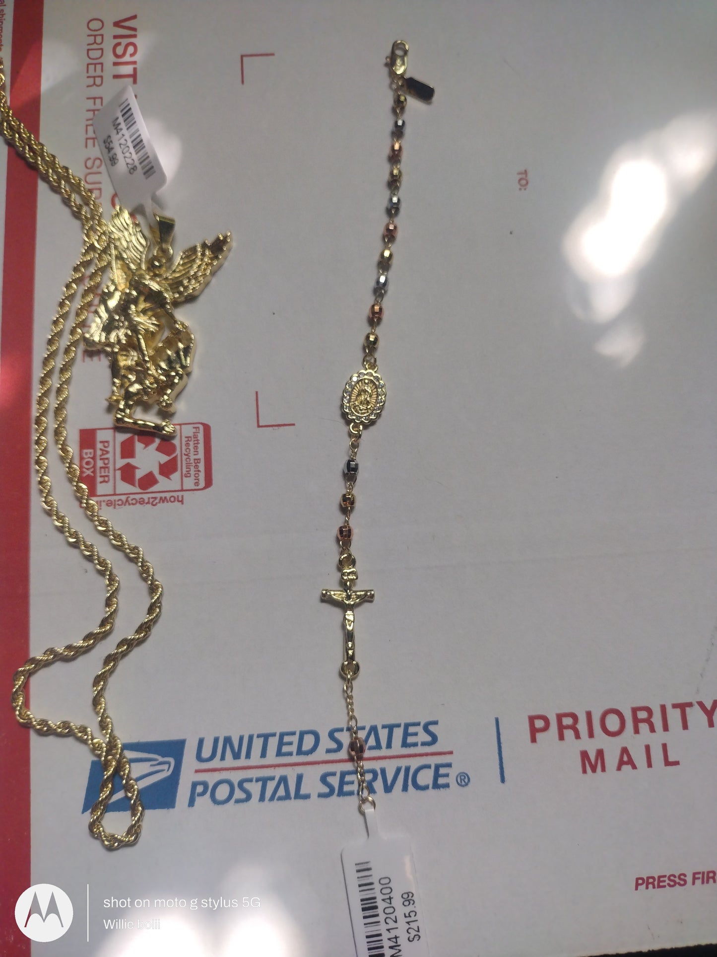 14kGF rosary style bracelet