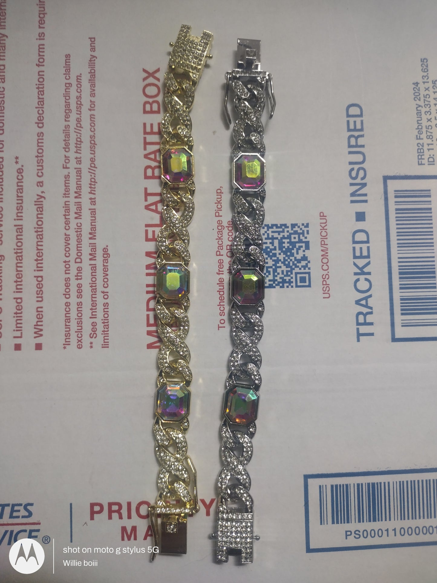 6" bracelets with CZs and crystals