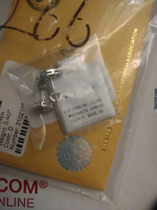Solid sterling silver heart earrings with GRA certified moissanite!!
