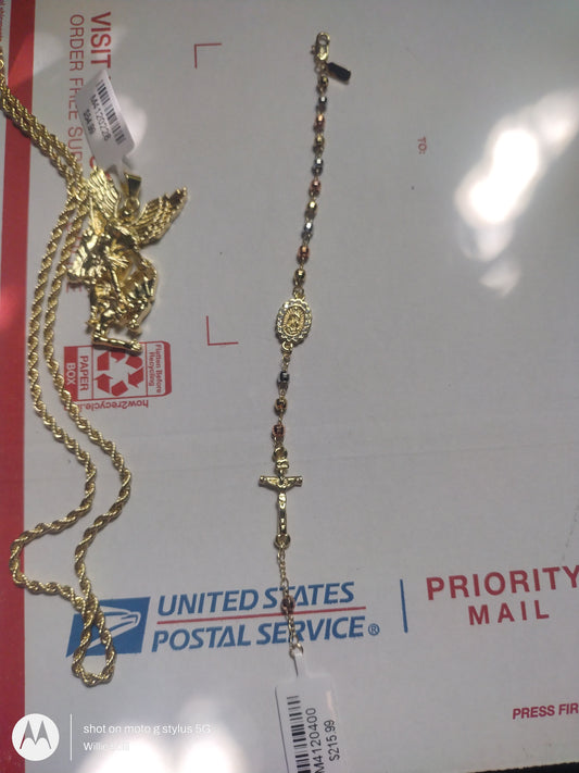 14kGF rosary style bracelet