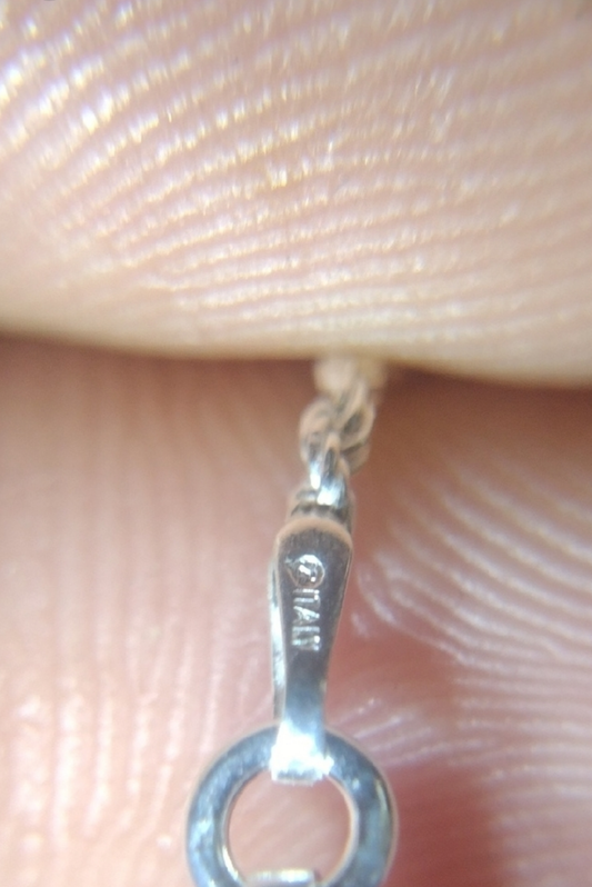 22" Solid sterling silver diamond cut rope chain