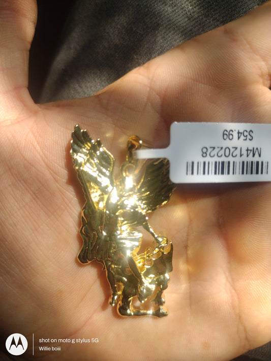Micheal defeating Lucifer 14kGF pendant